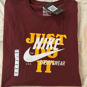 Nike Brown Short Sleeve Tee Bold Graphic